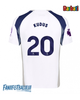 Tottenham Hotspur Mohammed Kudus #20 Tricou Fotbal Replică 2025-26 Barbati Acasa